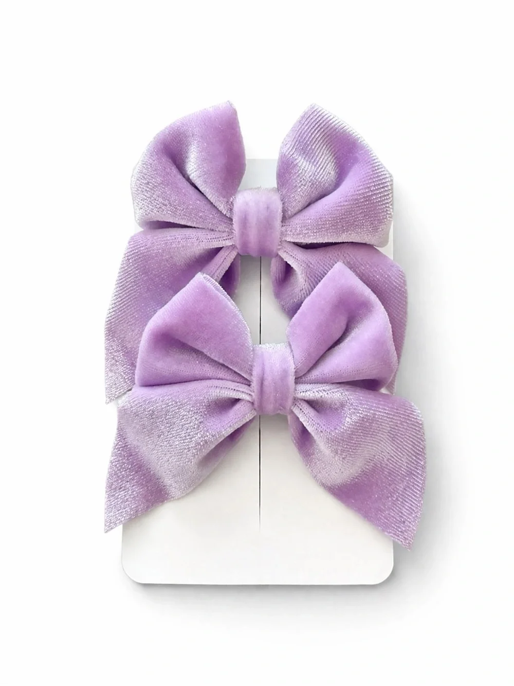 Lavender Velvet Bow Hair Clips for Kids